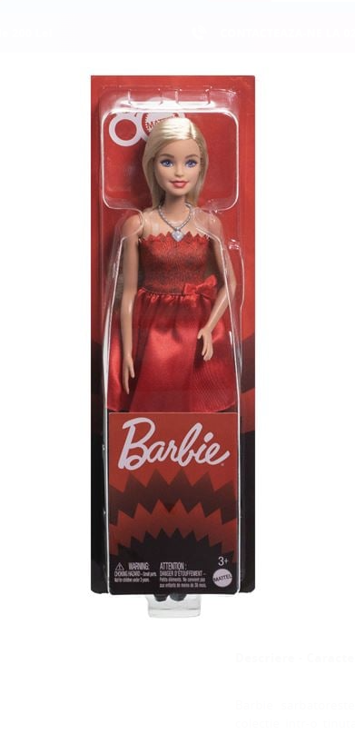 Barbie Papusa de Colectie cu Rochie Rosie - Mattel