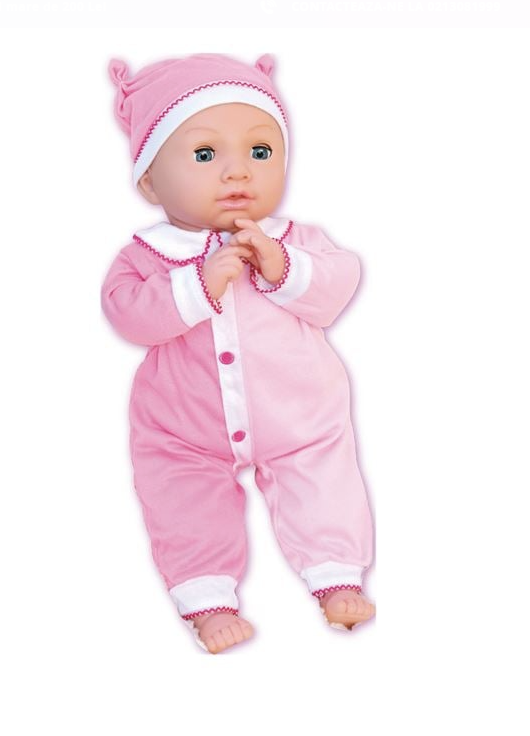 Papusa Bebelus cu Sunet & Suzeta 48cm