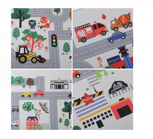 Covor Decorativ Dreptunghiular Gri Pista de Curse 150x100cm