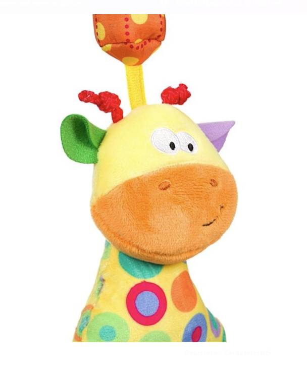 Jucarie Girafa Suspendabila cu Dentitie & Sunet 35cm