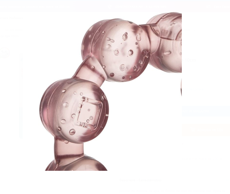 Jucarie de Dentite Inel Roz cu Apa 10cm