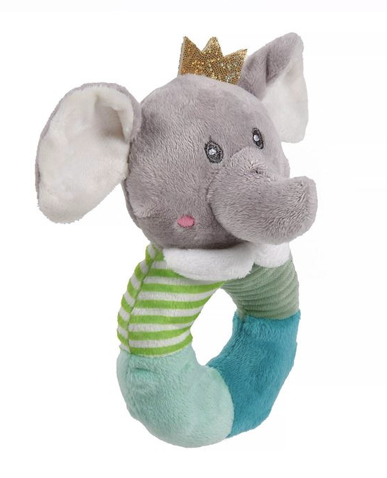 Jucarie Zornaitoare Inel Elefant Gri 17cm