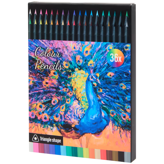 Creioane colorate triunghiulare