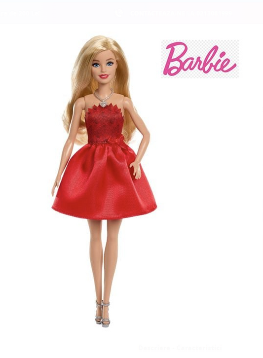 Barbie Papusa de Colectie cu Rochie Rosie - Mattel