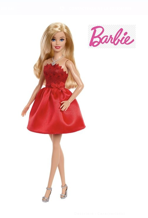 Barbie Papusa de Colectie cu Rochie Rosie - Mattel