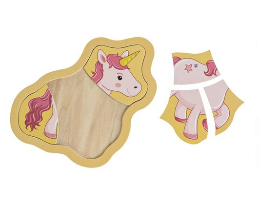 Puzzle din Lemn Unicorn (5 piese) 12x15cm
