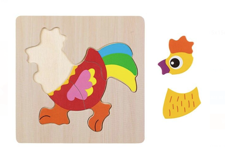 Puzzle din Lemn Cocos (5 piese) 15x15cm