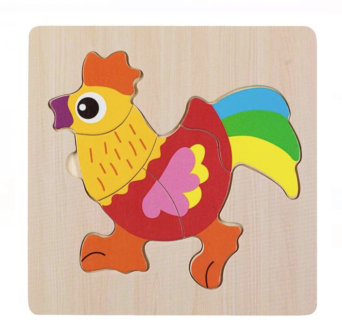 Puzzle din Lemn Cocos (5 piese) 15x15cm