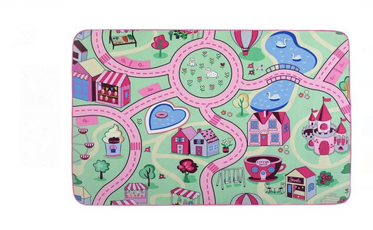 Covor Decorativ Roz Model Ferma cu Drum 150x100cm