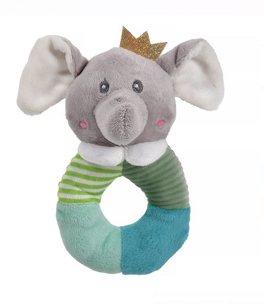 Jucarie Zornaitoare Inel Elefant Gri 17cm