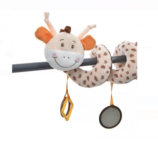 Jucarie Spiralata pentru Patut Bebe Girafa cu Dentitie 30cm