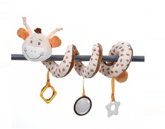 Jucarie Spiralata pentru Patut Bebe Girafa cu Dentitie 30cm