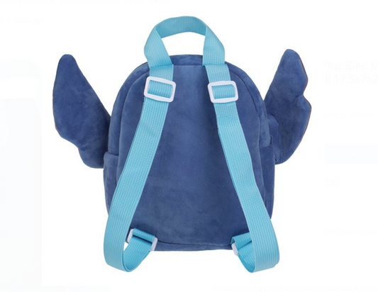 Rucsac de Plus Bleu Mov Catifelat Stitch pentru Copii 17.5x7x21cm
