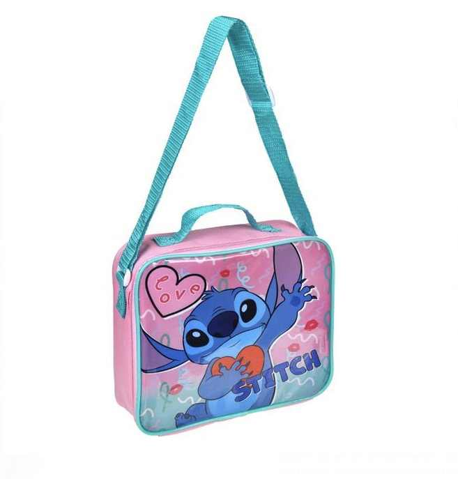 Set Masa cu Geanta Izoterma Caserola & Sticla Apa cu Model Stitch