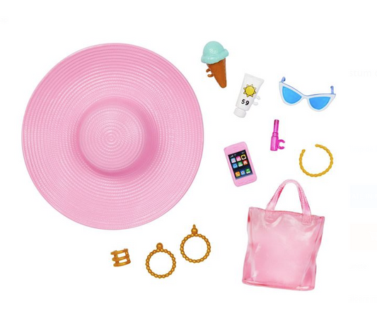Papusa Barbie Beach Glam in Costum de Baie & Accesorii - Mattel
